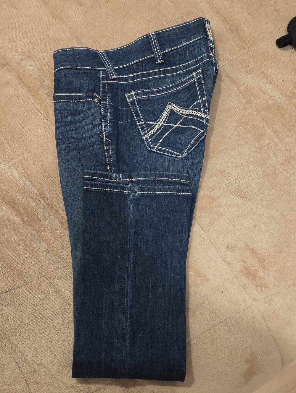 Ariat Dark Blue Bootcut Jeans with White Contrast Stitching